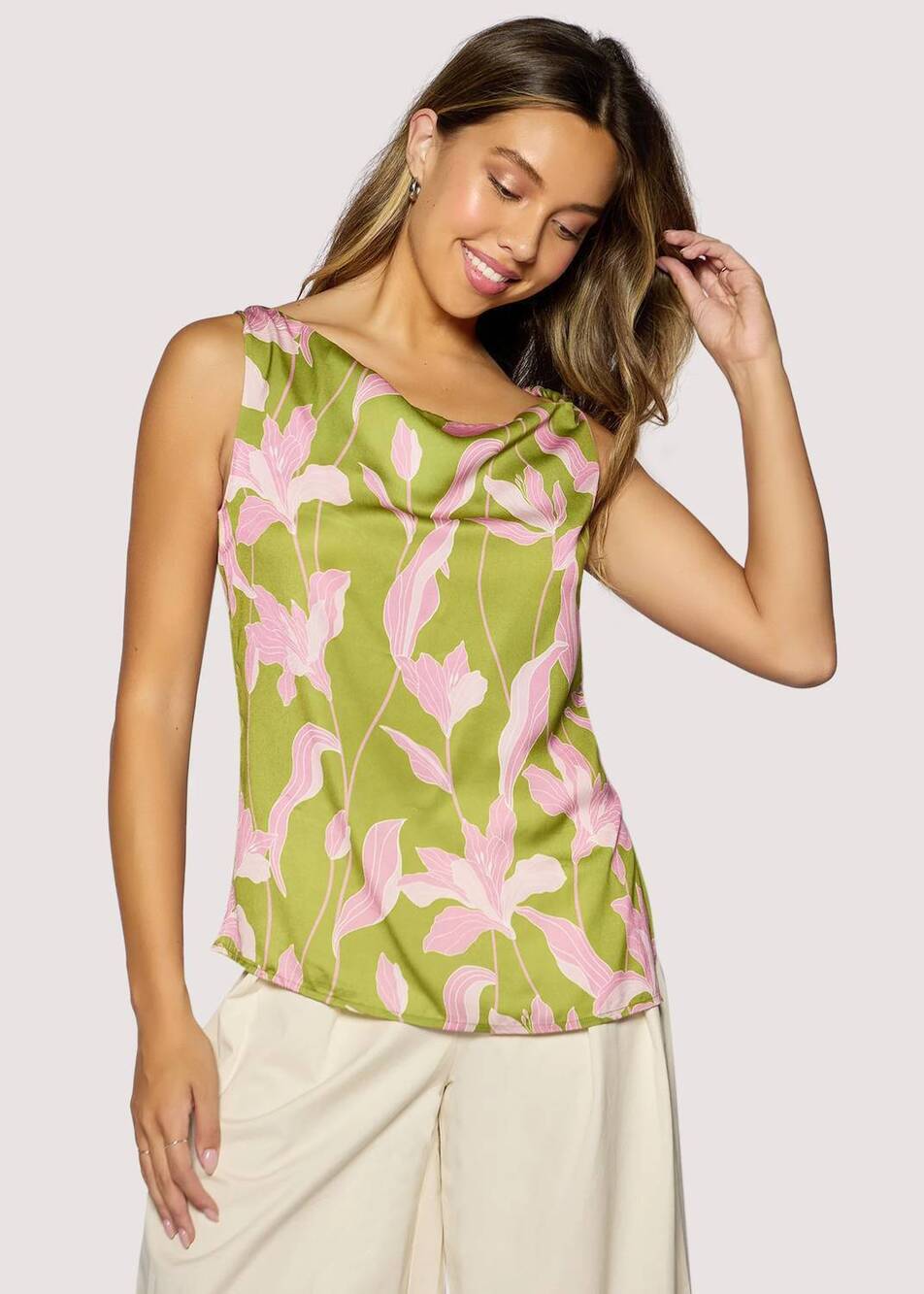 NEW LOST + WANDER flora alcazar top in green
